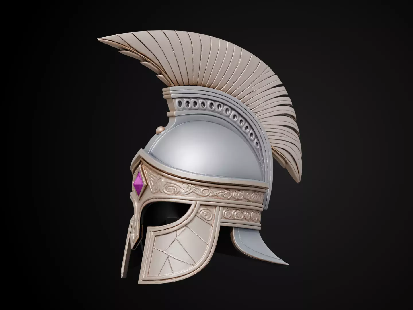 Stylized Gladiator Helmet - Royal Arena Guard 3D print model_10