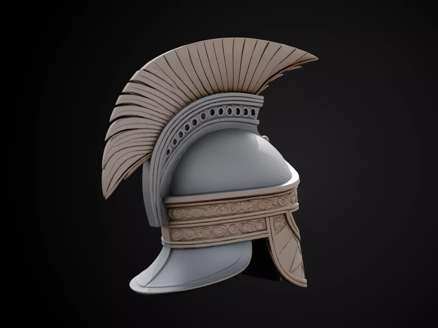 Stylized Gladiator Helmet - Royal Arena Guard 3D print model_4