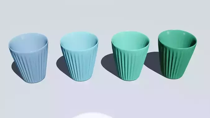 Ceramic Ribbed Cups Set