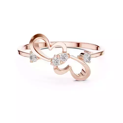 Round Diamond Double Heart Shape Wedding Ring 3DM STL Video 3D print model Round Diamond Double Heart Shape Wedding Ring 3DM STL Video 3D print model