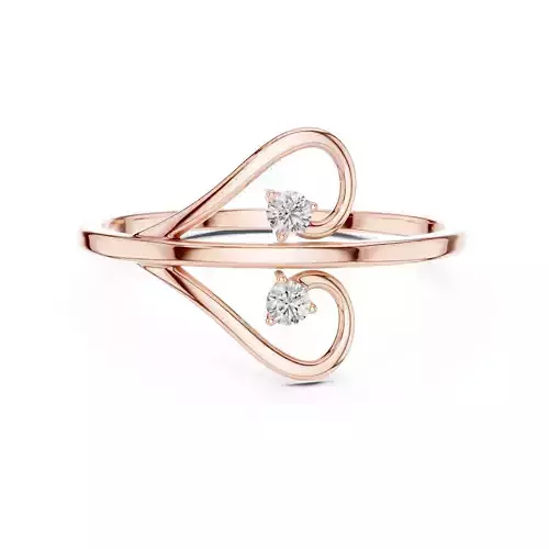 Two Round Diamond Heart Engagement Ring 3DM STL Video