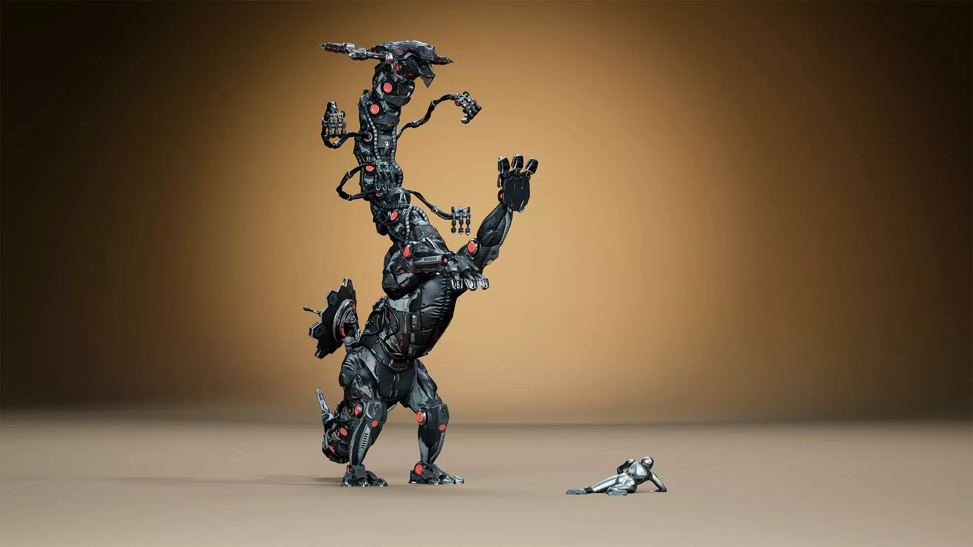 Sci-Fi Dino Long-Neck Low-poly 3D model_19