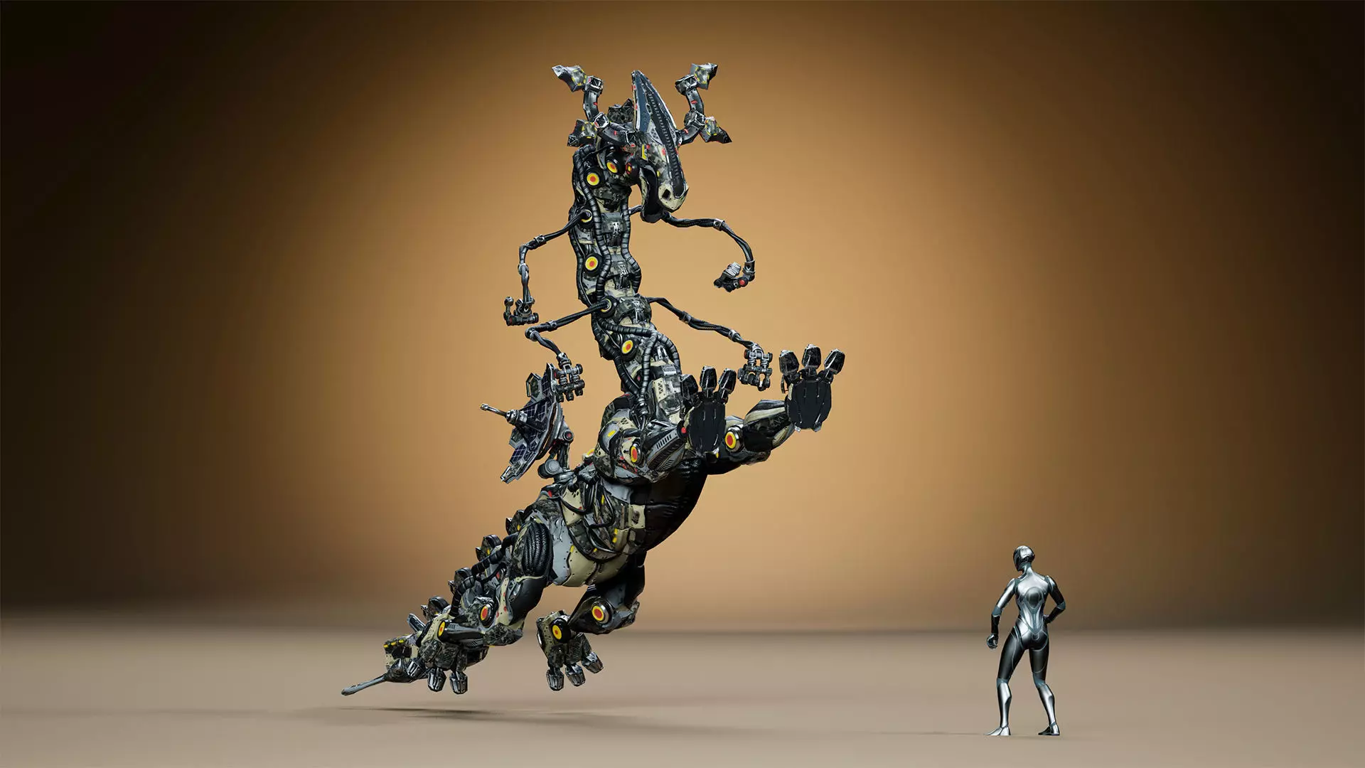 Sci-Fi Dino Long-Neck Low-poly 3D model_13