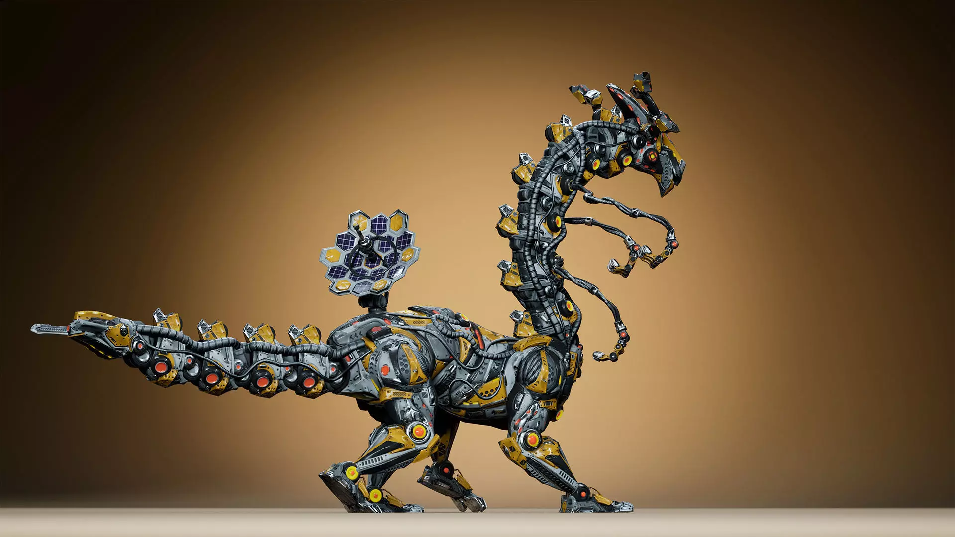 Sci-Fi Dino Long-Neck Low-poly 3D model_17