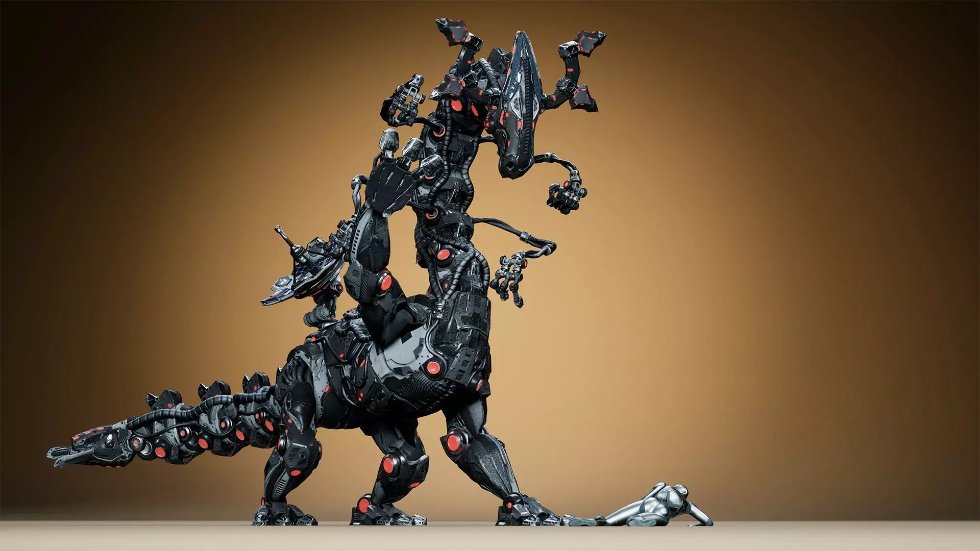 Sci-Fi Dino Long-Neck Low-poly 3D model_20