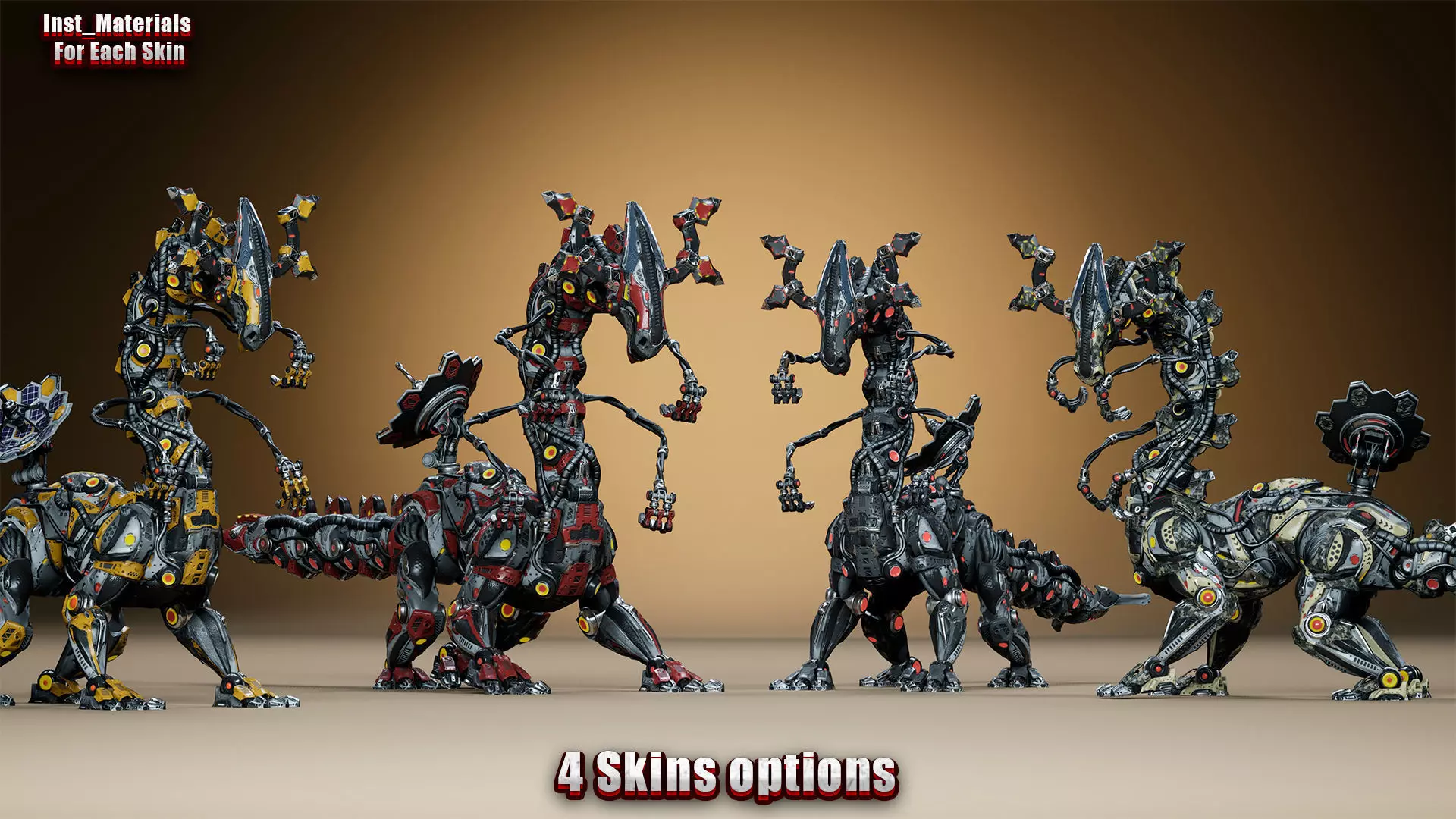 Sci-Fi Dino Long-Neck Low-poly 3D model_2