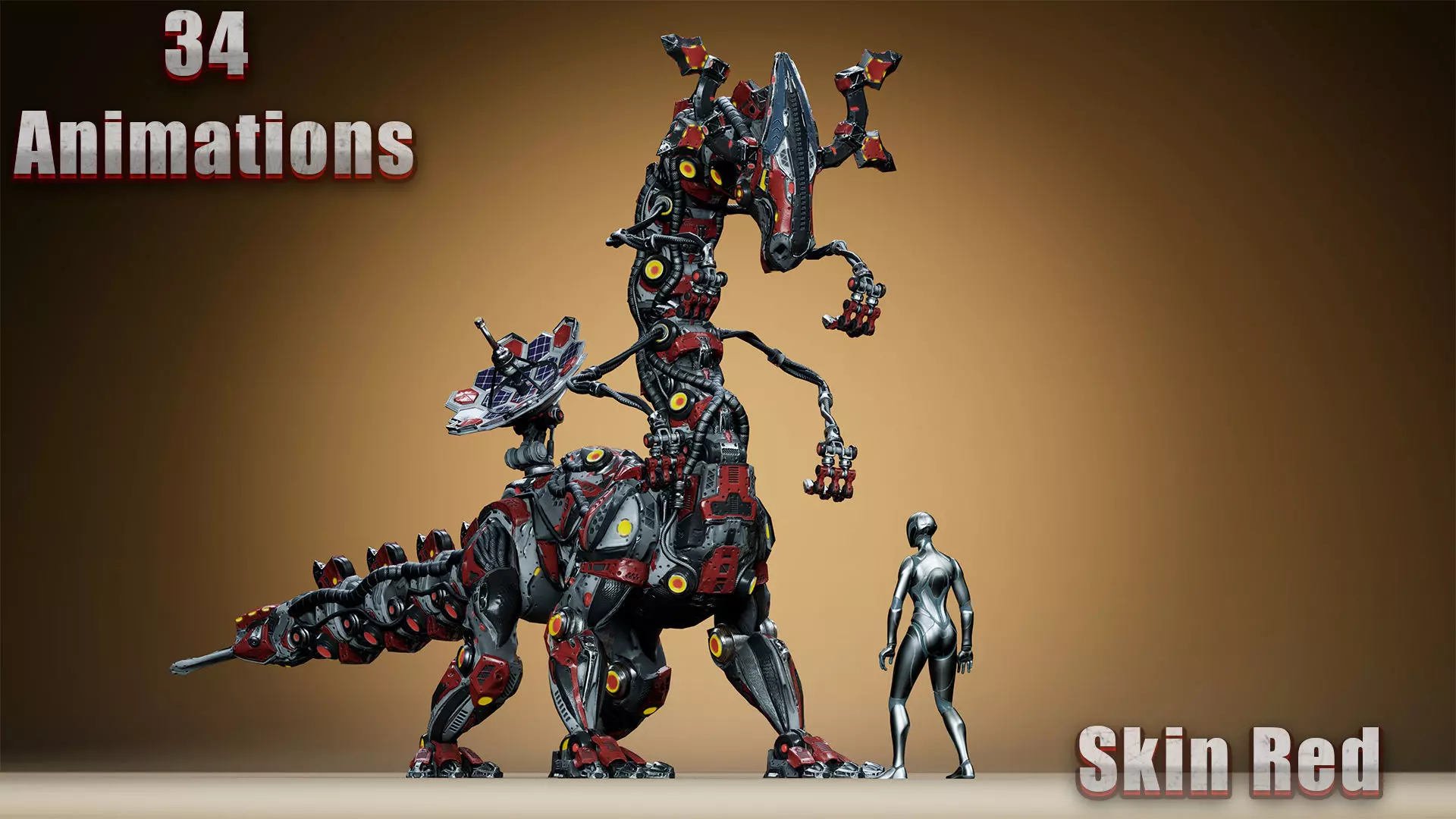 Sci-Fi Dino Long-Neck Low-poly 3D model_3