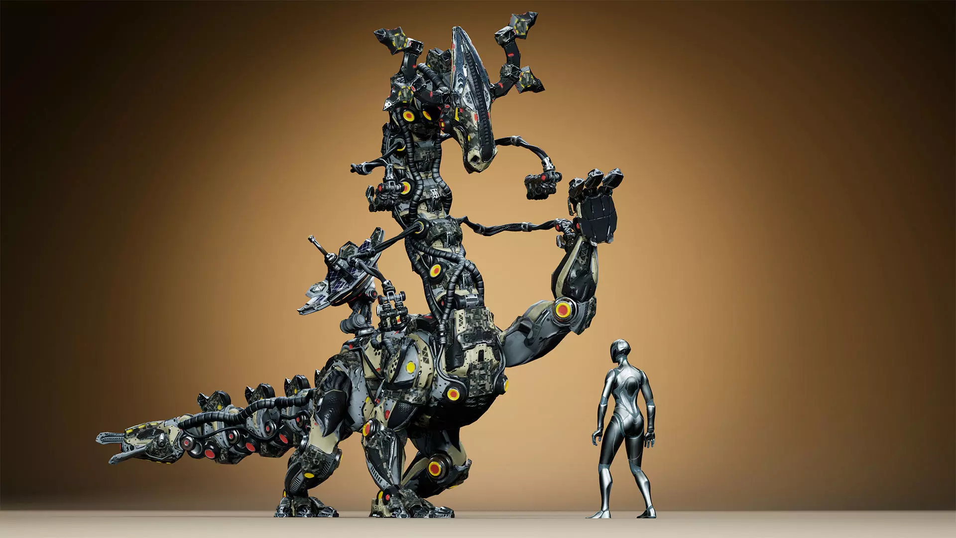 Sci-Fi Dino Long-Neck Low-poly 3D model_12