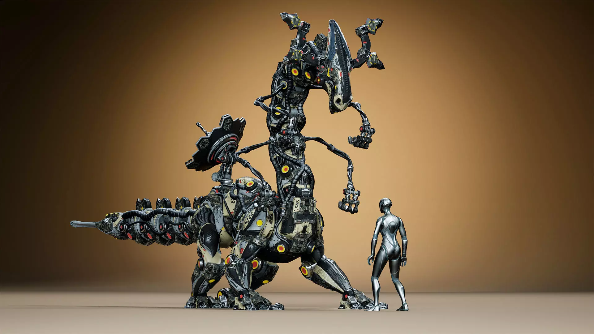 Sci-Fi Dino Long-Neck Low-poly 3D model_11