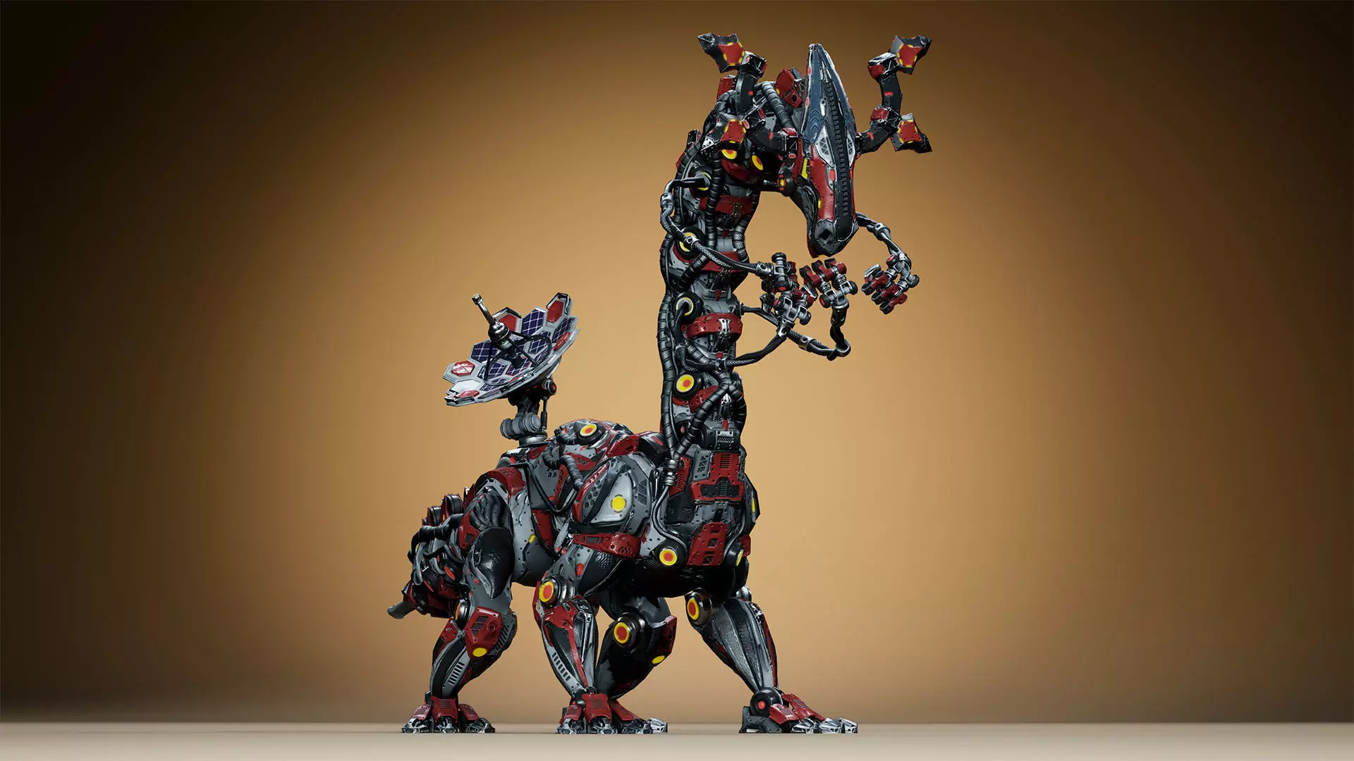 Sci-Fi Dino Long-Neck Low-poly 3D model_15