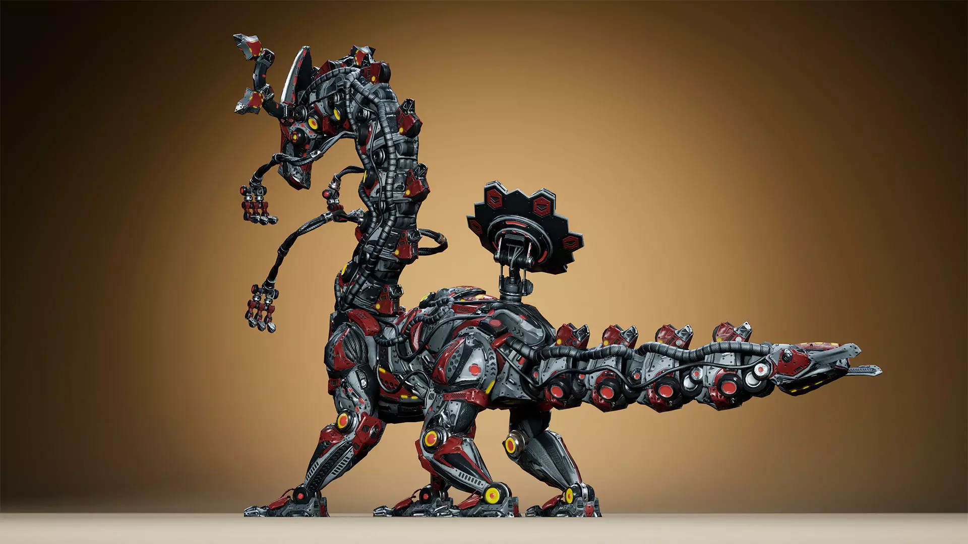 Sci-Fi Dino Long-Neck Low-poly 3D model_14