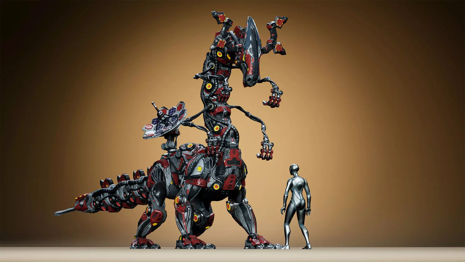 Sci-Fi Dino Long-Neck Low-poly 3D model_8