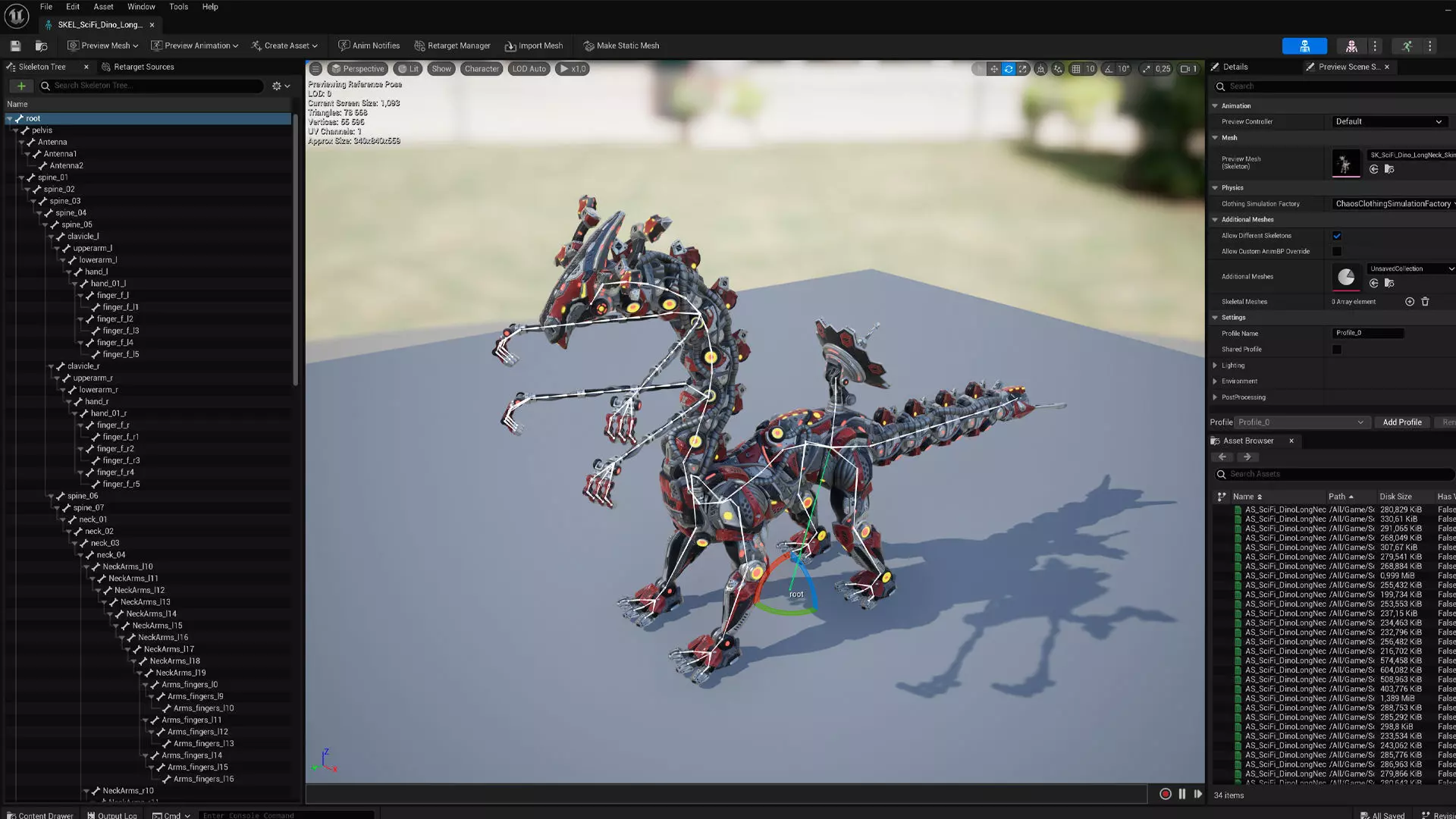 Sci-Fi Dino Long-Neck Low-poly 3D model_7