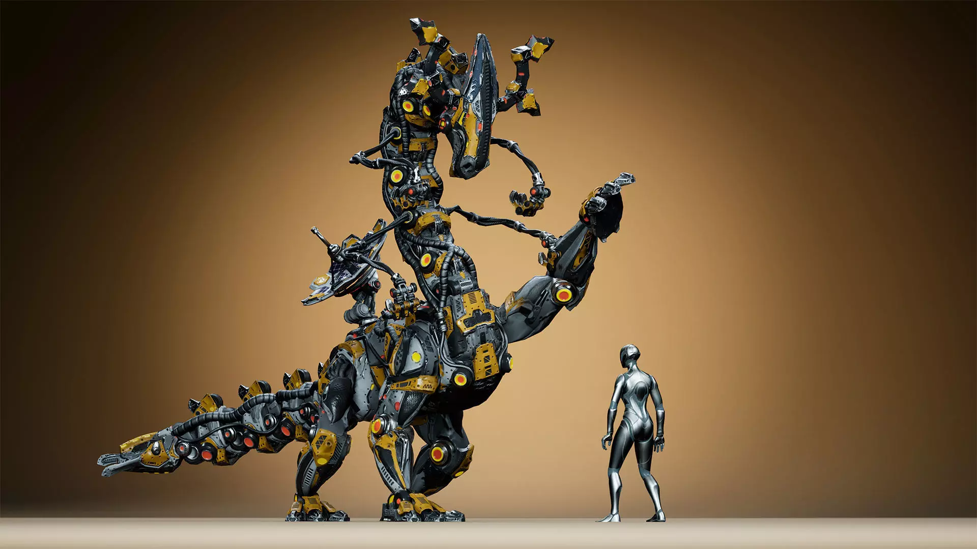 Sci-Fi Dino Long-Neck Low-poly 3D model_16