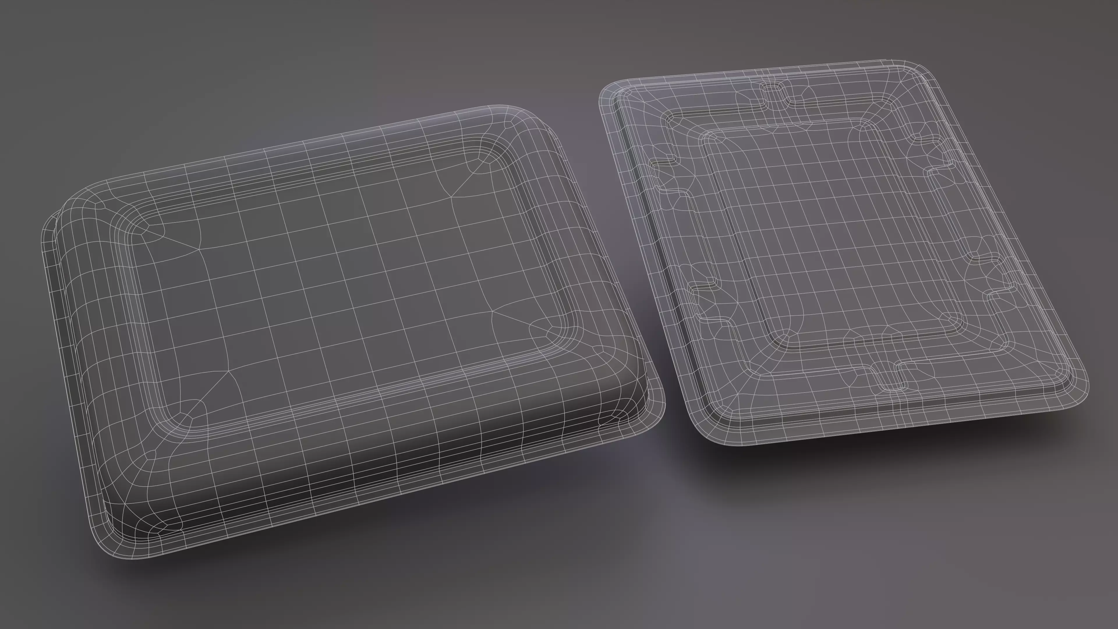 Rectangular Stainless Steel Medical Tray with Lid 3D model_5