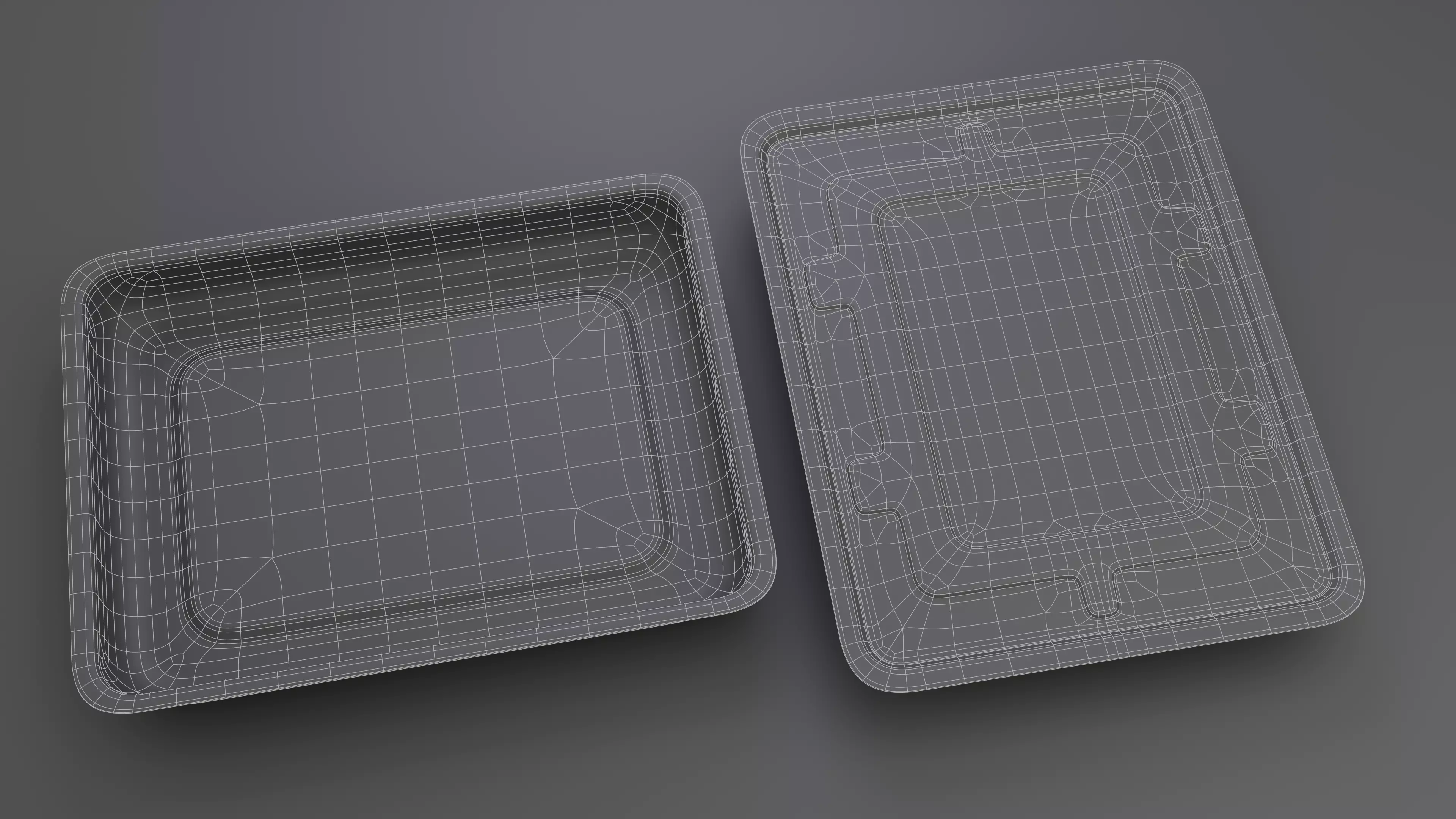 Rectangular Stainless Steel Medical Tray with Lid 3D model_4