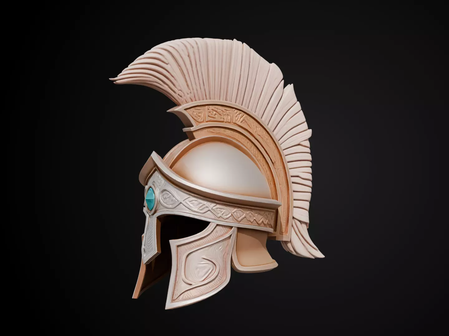 Stylized Gladiator Helmet - Arena Steel Guard 3D print model_10