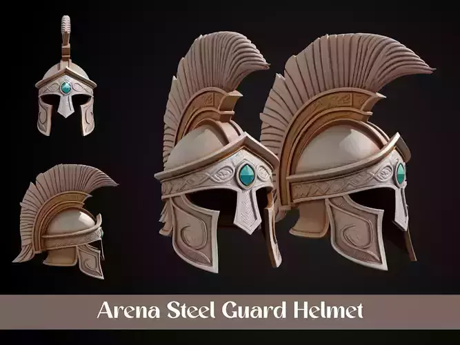 Stylized Gladiator Helmet - Arena Steel Guard
