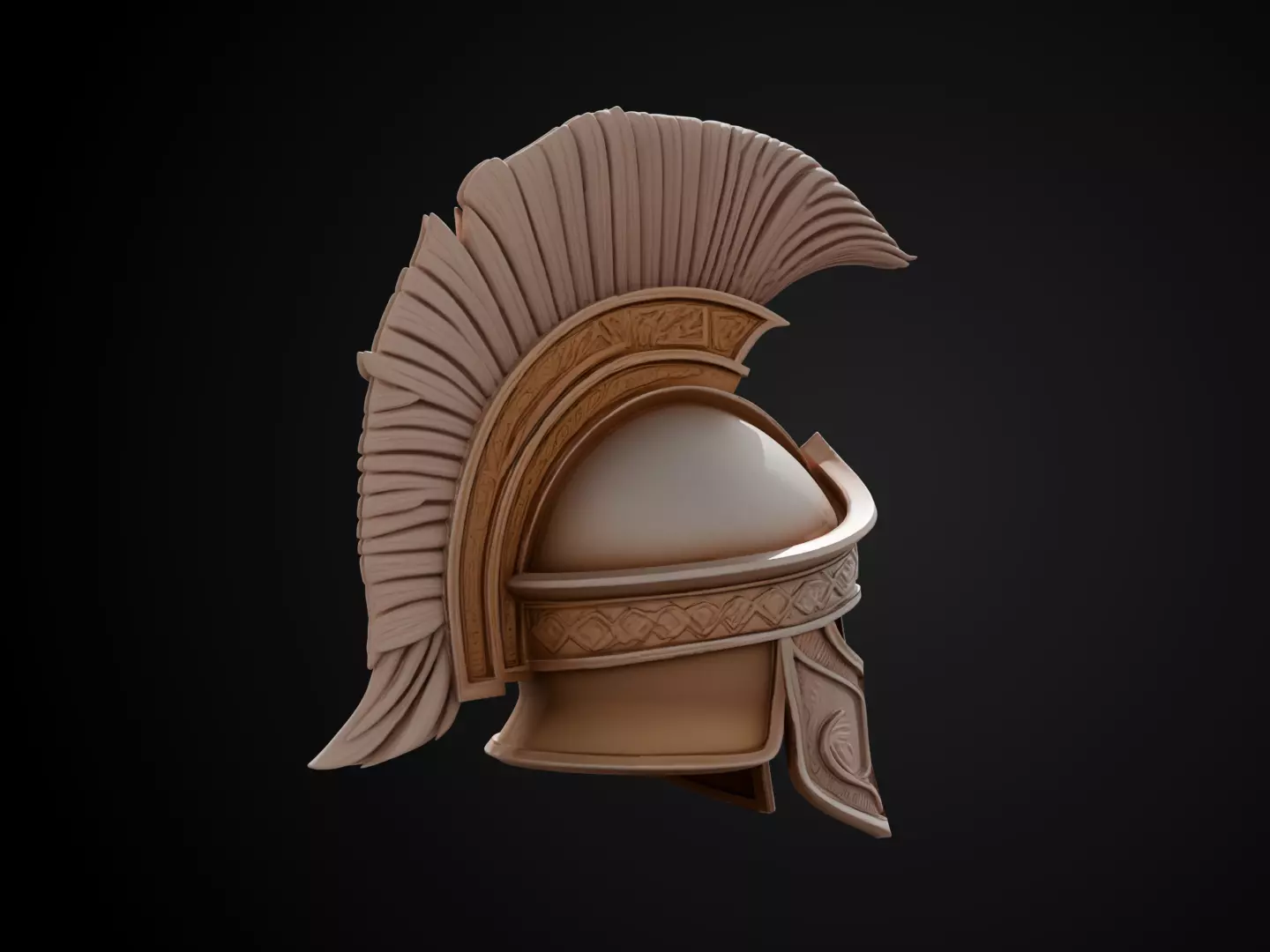 Stylized Gladiator Helmet - Arena Steel Guard 3D print model_4