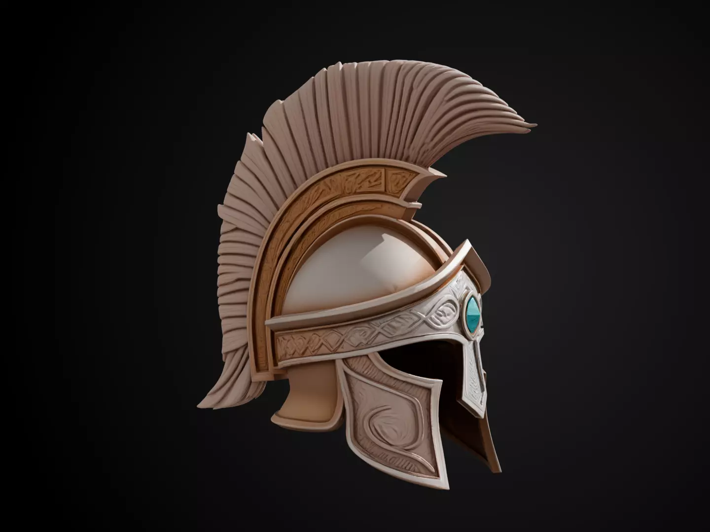 Stylized Gladiator Helmet - Arena Steel Guard 3D print model_2