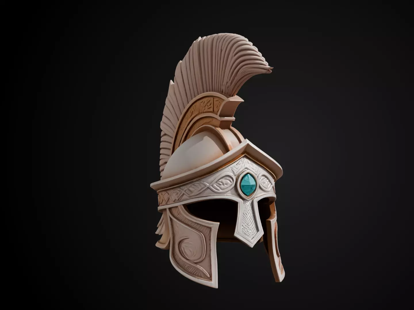 Stylized Gladiator Helmet - Arena Steel Guard 3D print model_1
