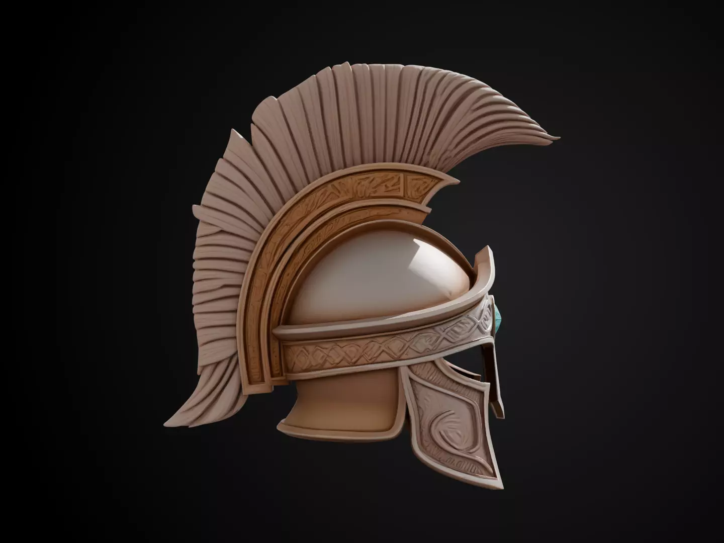 Stylized Gladiator Helmet - Arena Steel Guard 3D print model_3