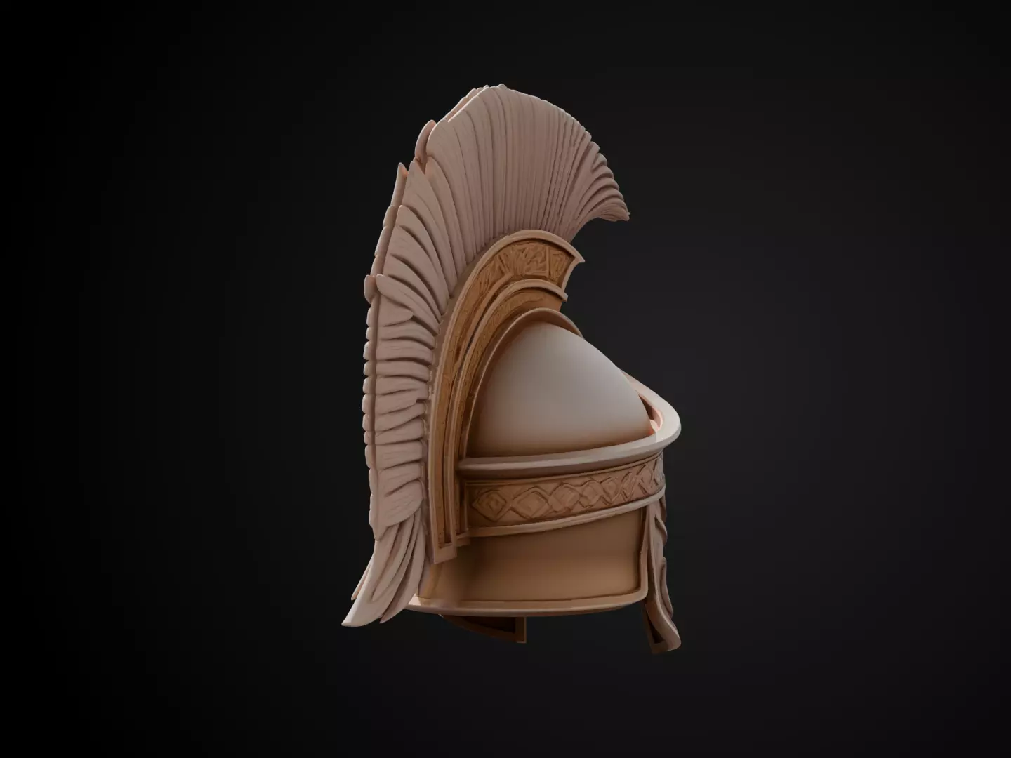 Stylized Gladiator Helmet - Arena Steel Guard 3D print model_5
