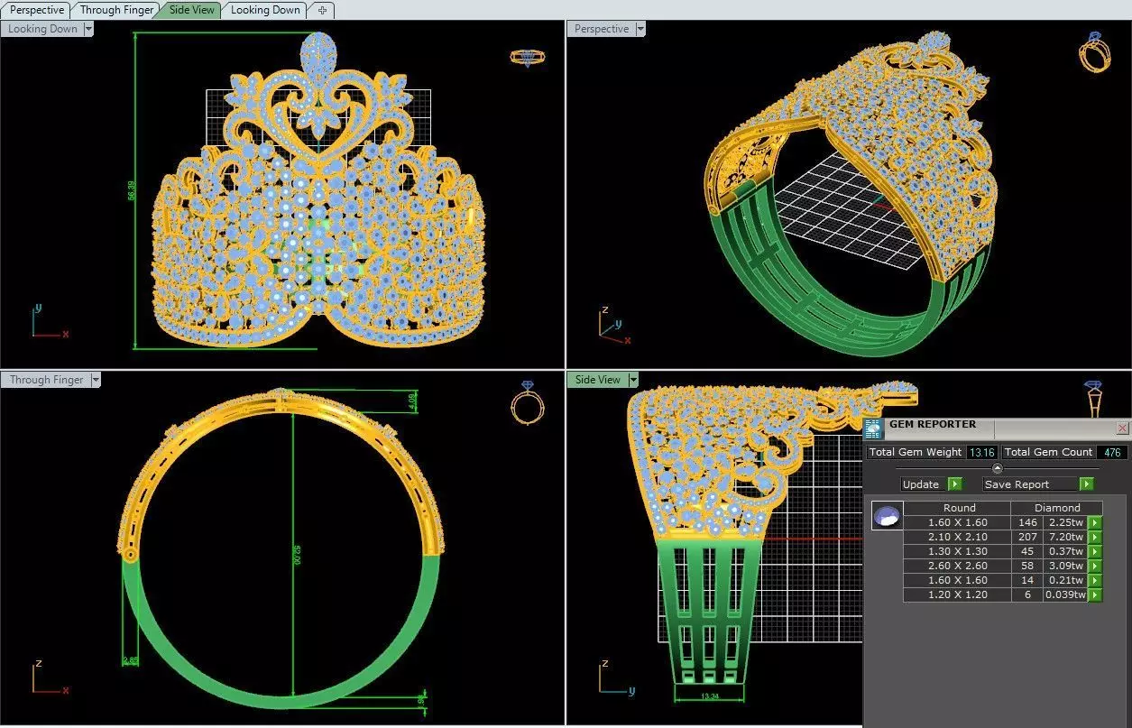 Big Diamond Bangle 3D print model_1