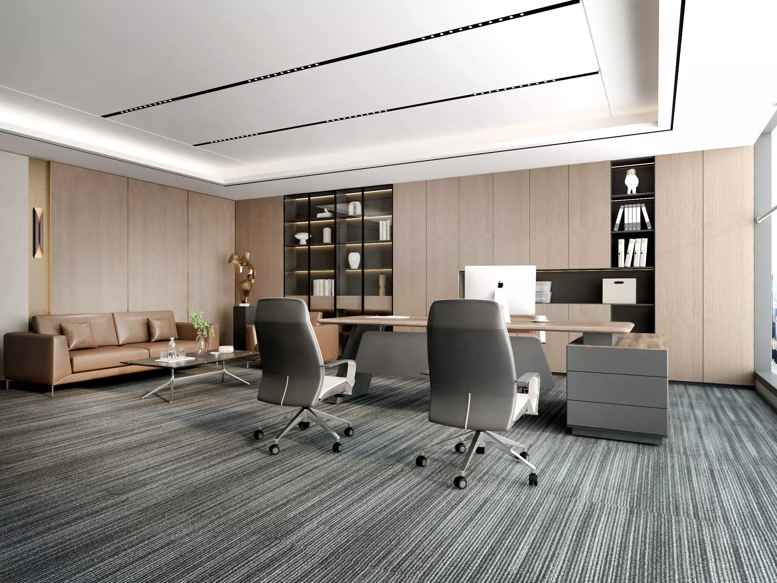 office Low-poly 3D model_1