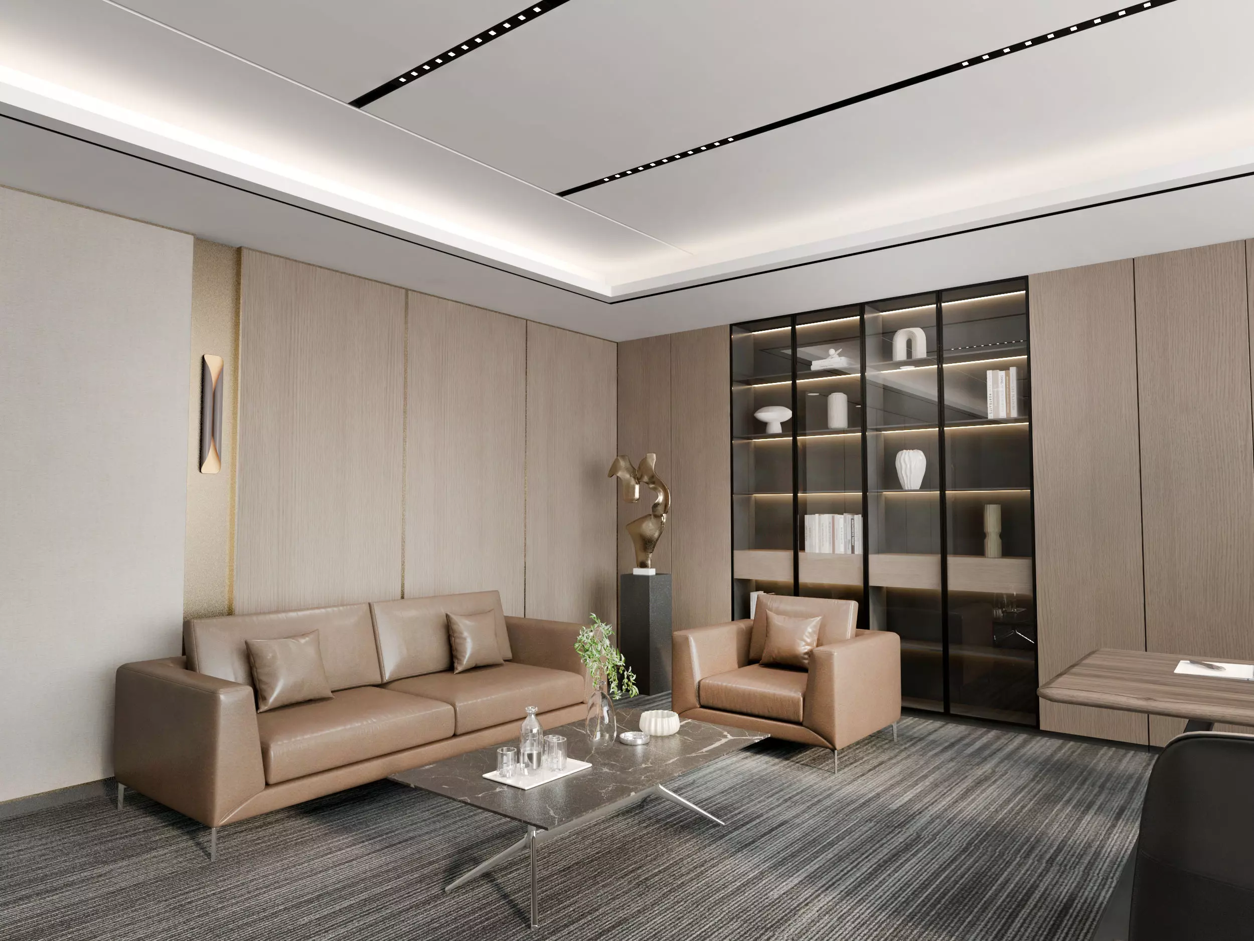 office Low-poly 3D model_2