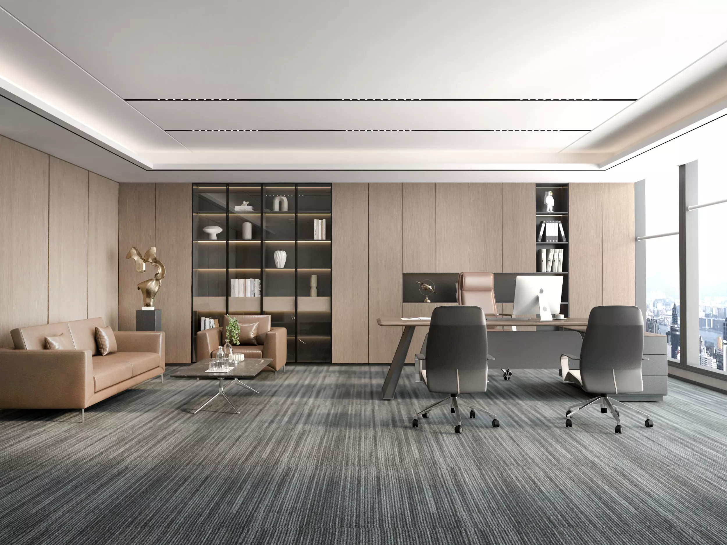 office Low-poly 3D model_0