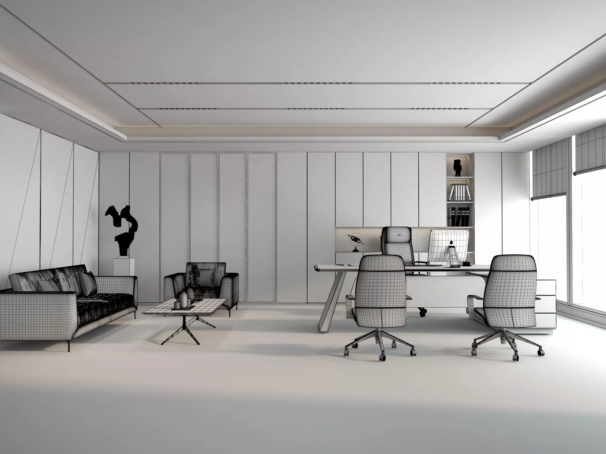 office Low-poly 3D model_6