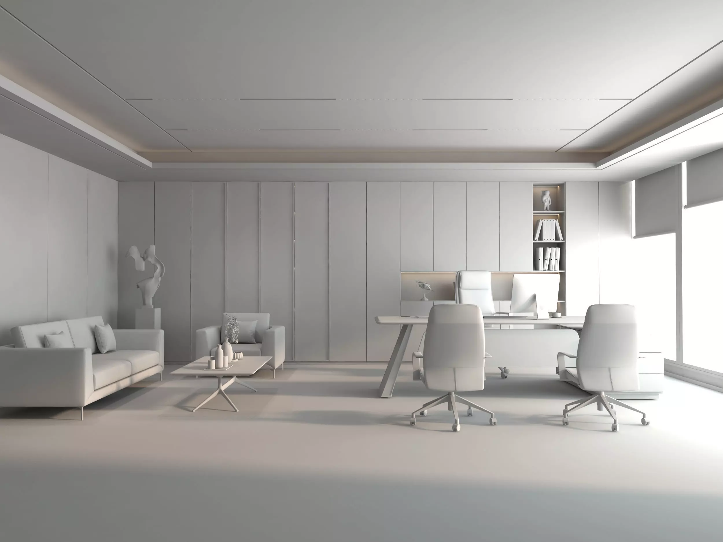 office Low-poly 3D model_5