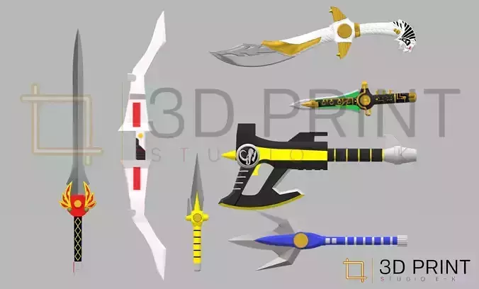 MMPR Power Rangers weapons bundle