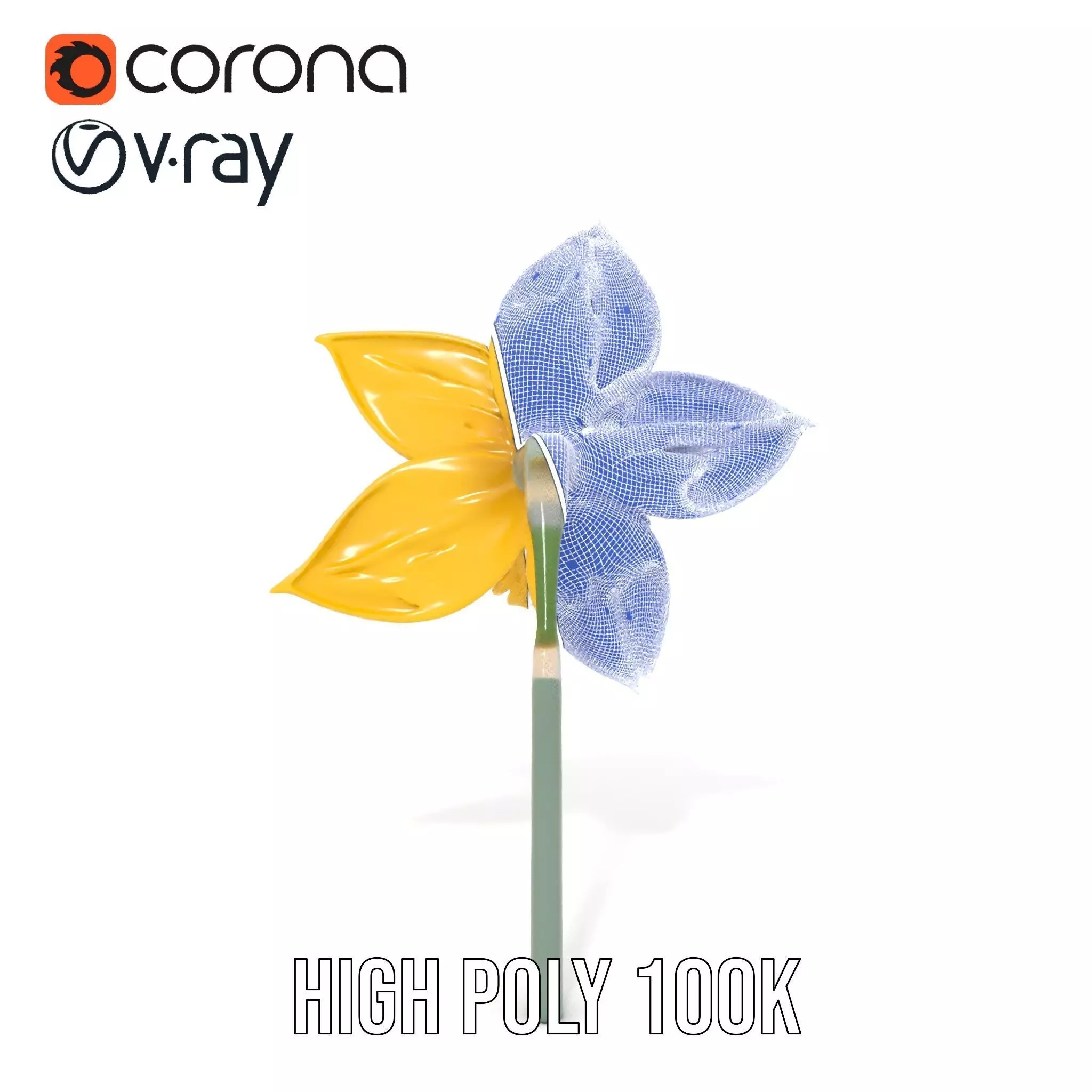 Vibrant Daffodil model pack Low-poly 3D model_34