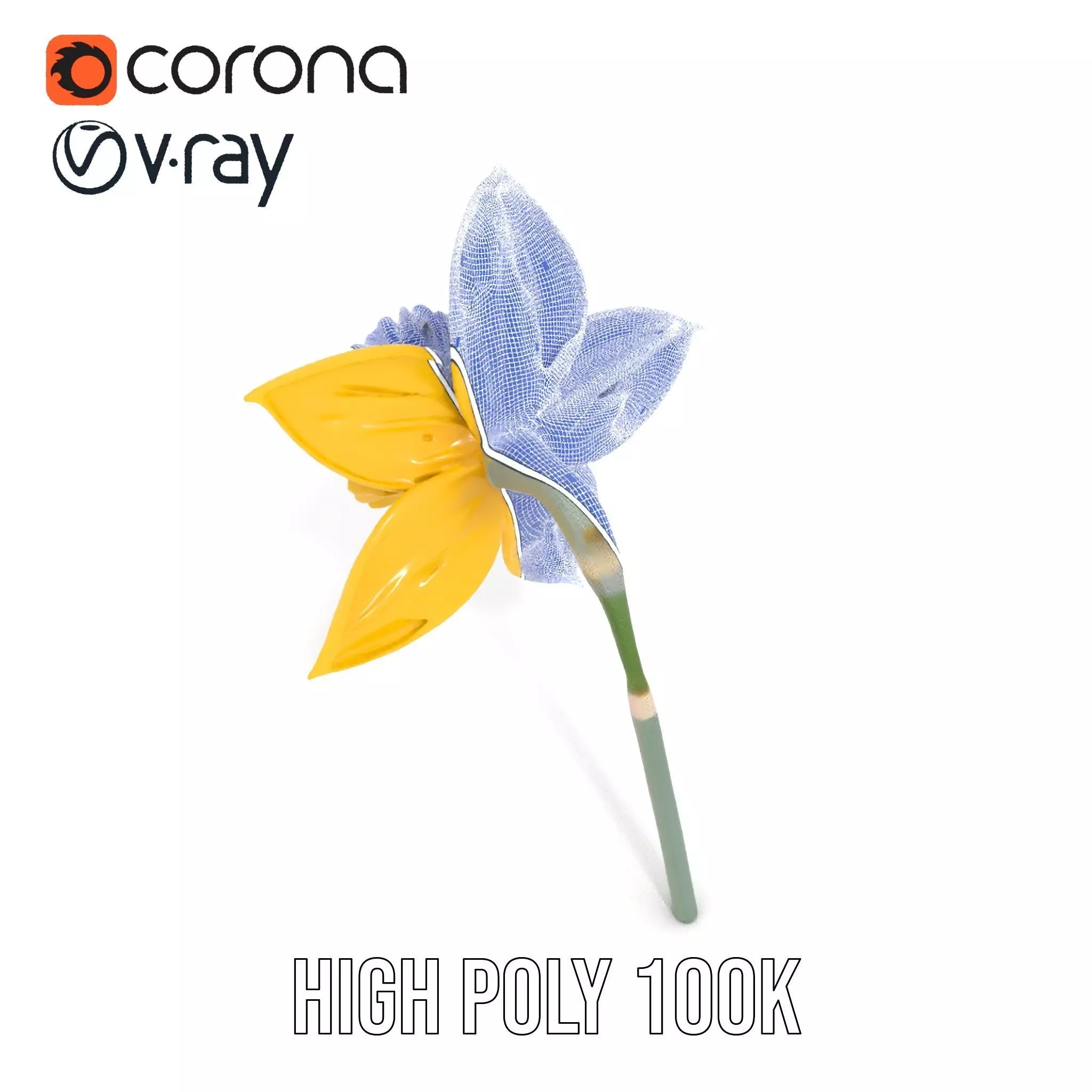 Vibrant Daffodil model pack Low-poly 3D model_33