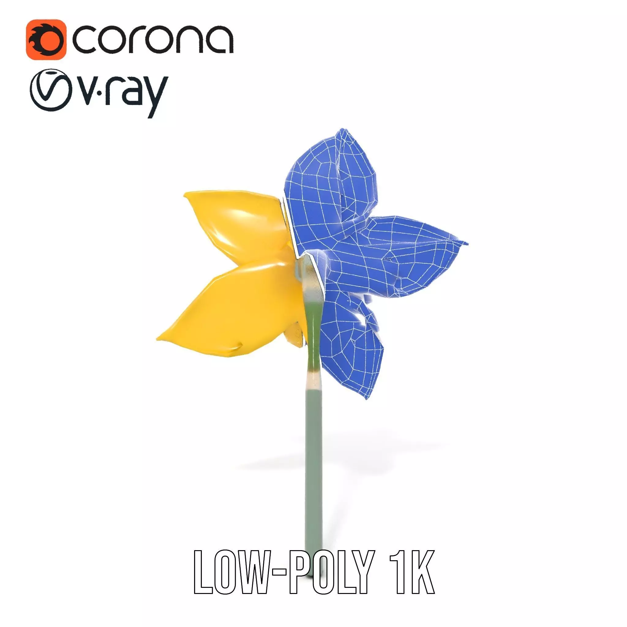 Vibrant Daffodil model pack Low-poly 3D model_32