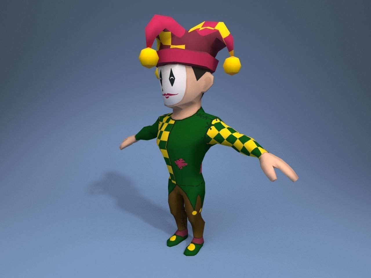 Medieval Joker Low-poly 3D model_2