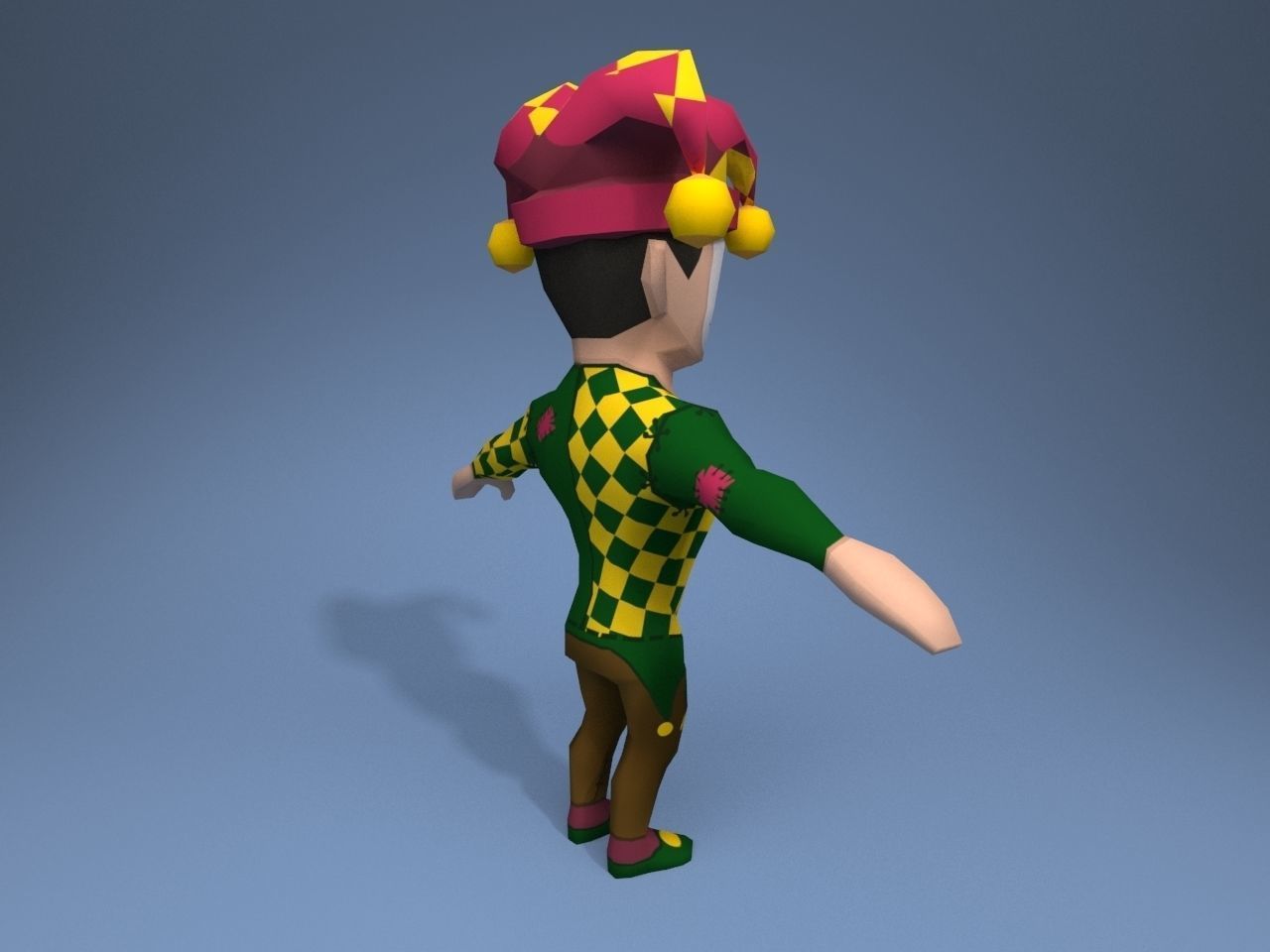 Medieval Joker Low-poly 3D model_6