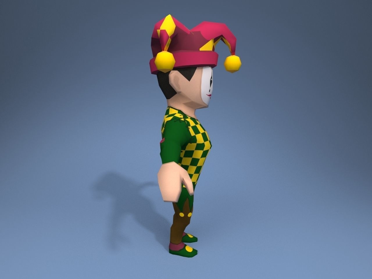 Medieval Joker Low-poly 3D model_7