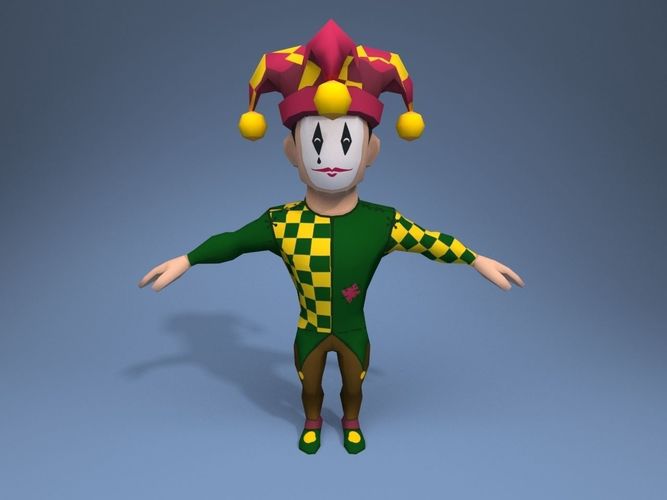 Medieval Joker Low-poly 3D model