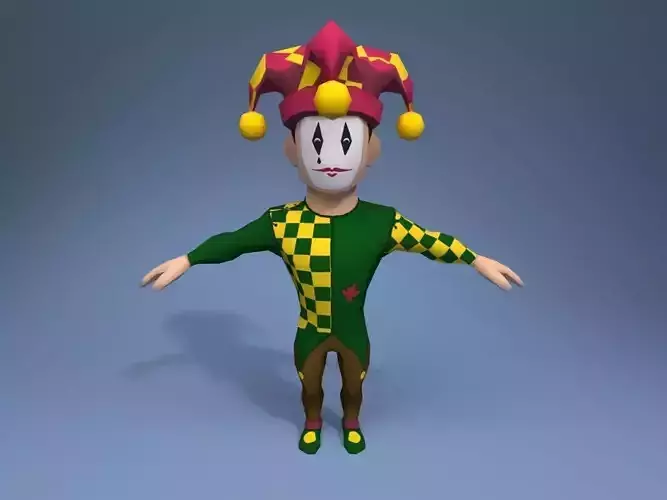 Medieval Joker Low-poly 3D model