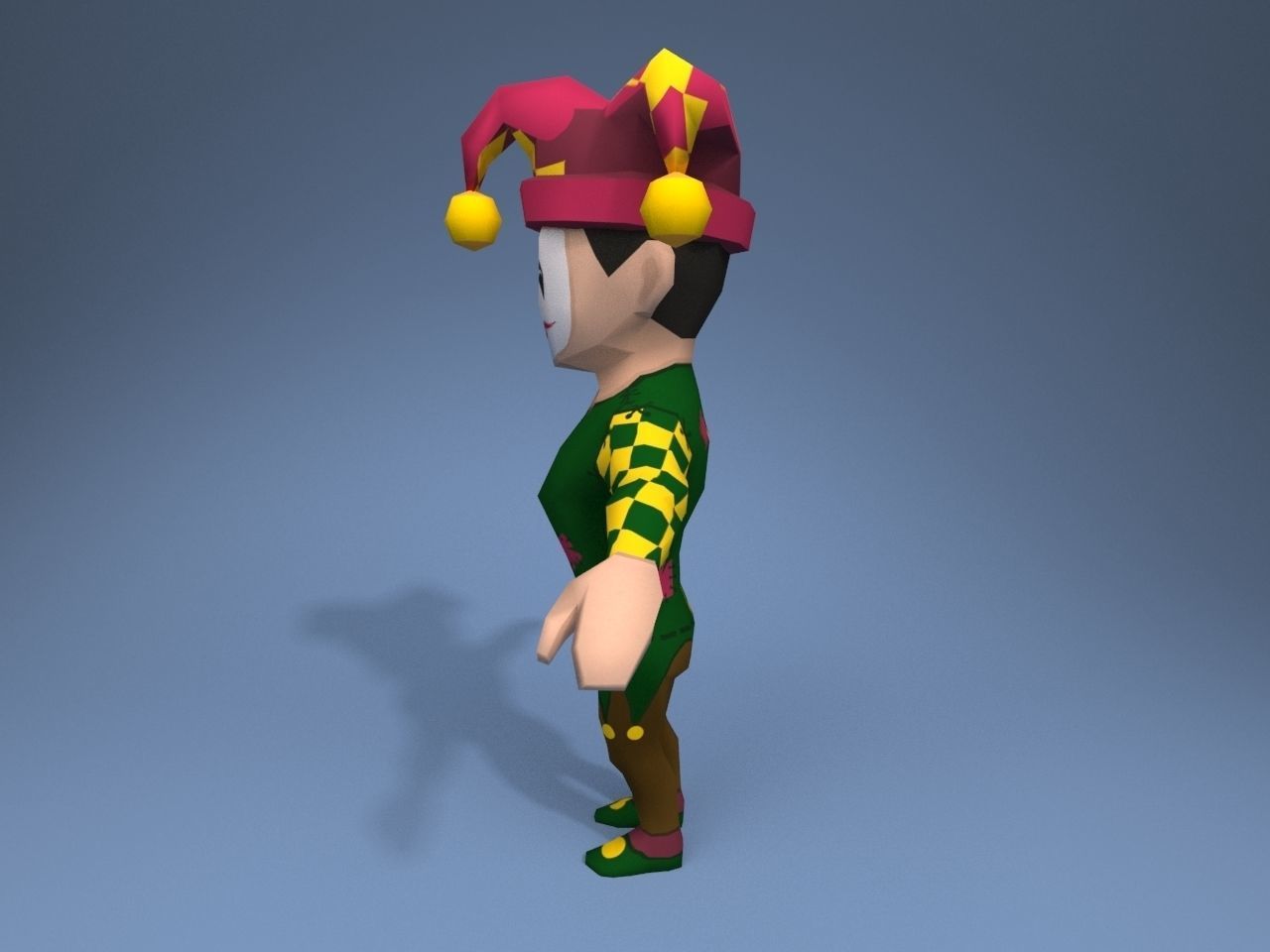 Medieval Joker Low-poly 3D model_3