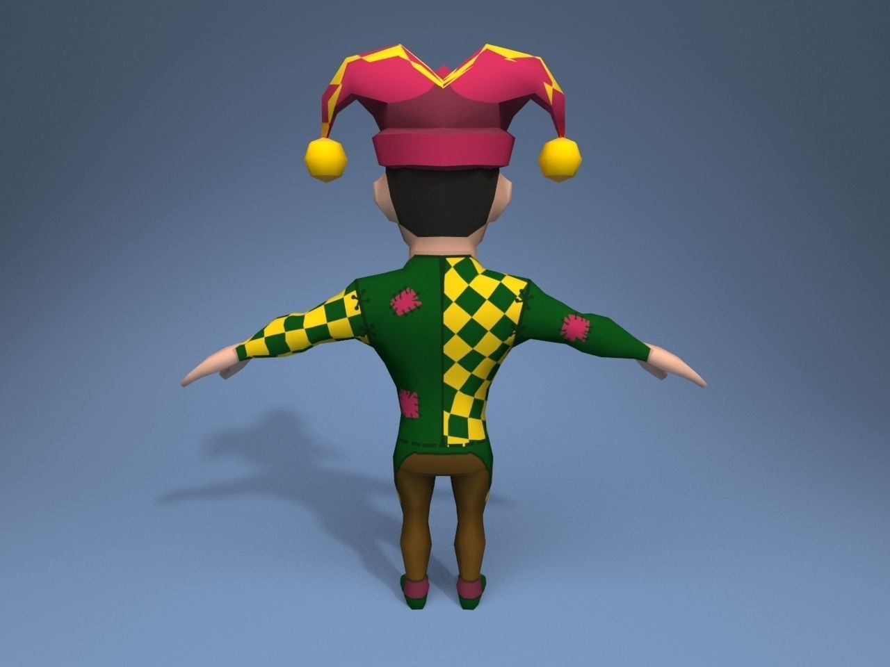 Medieval Joker Low-poly 3D model_5