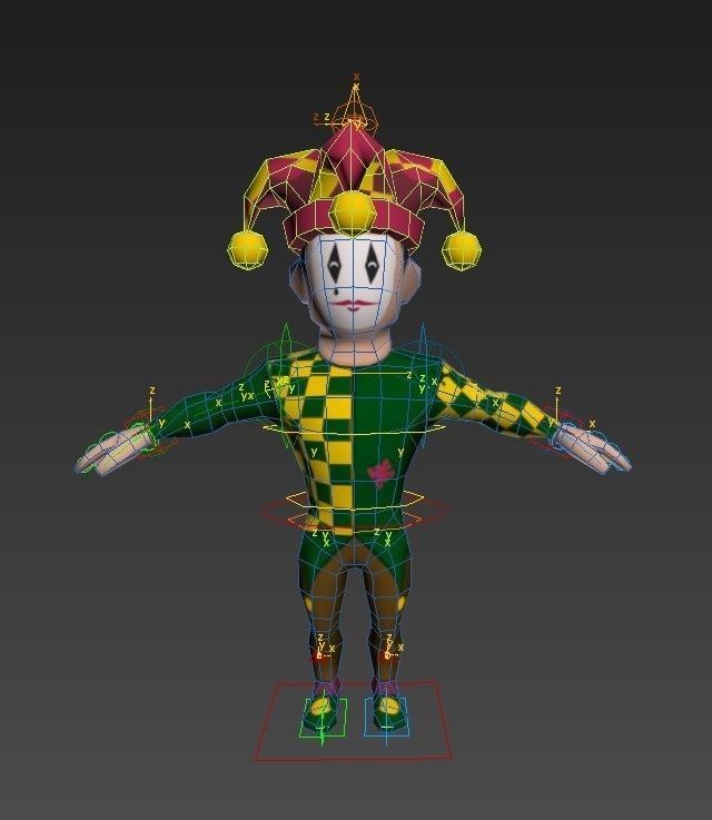 Medieval Joker Low-poly 3D model_15