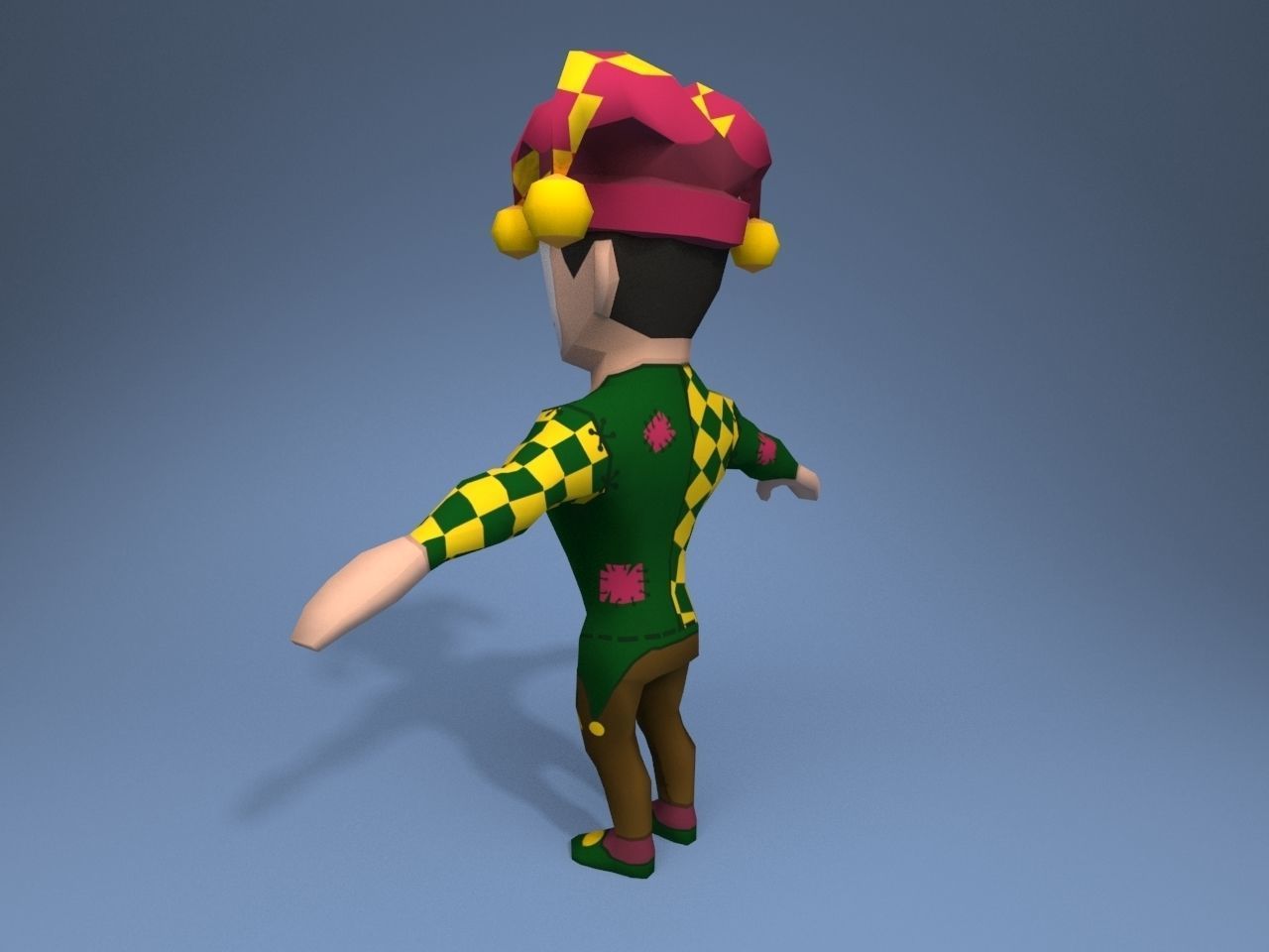 Medieval Joker Low-poly 3D model_4