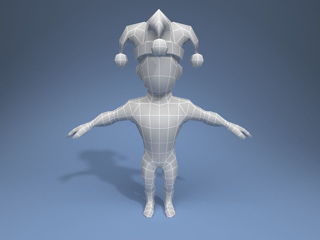 Medieval Joker Low-poly 3D model_8