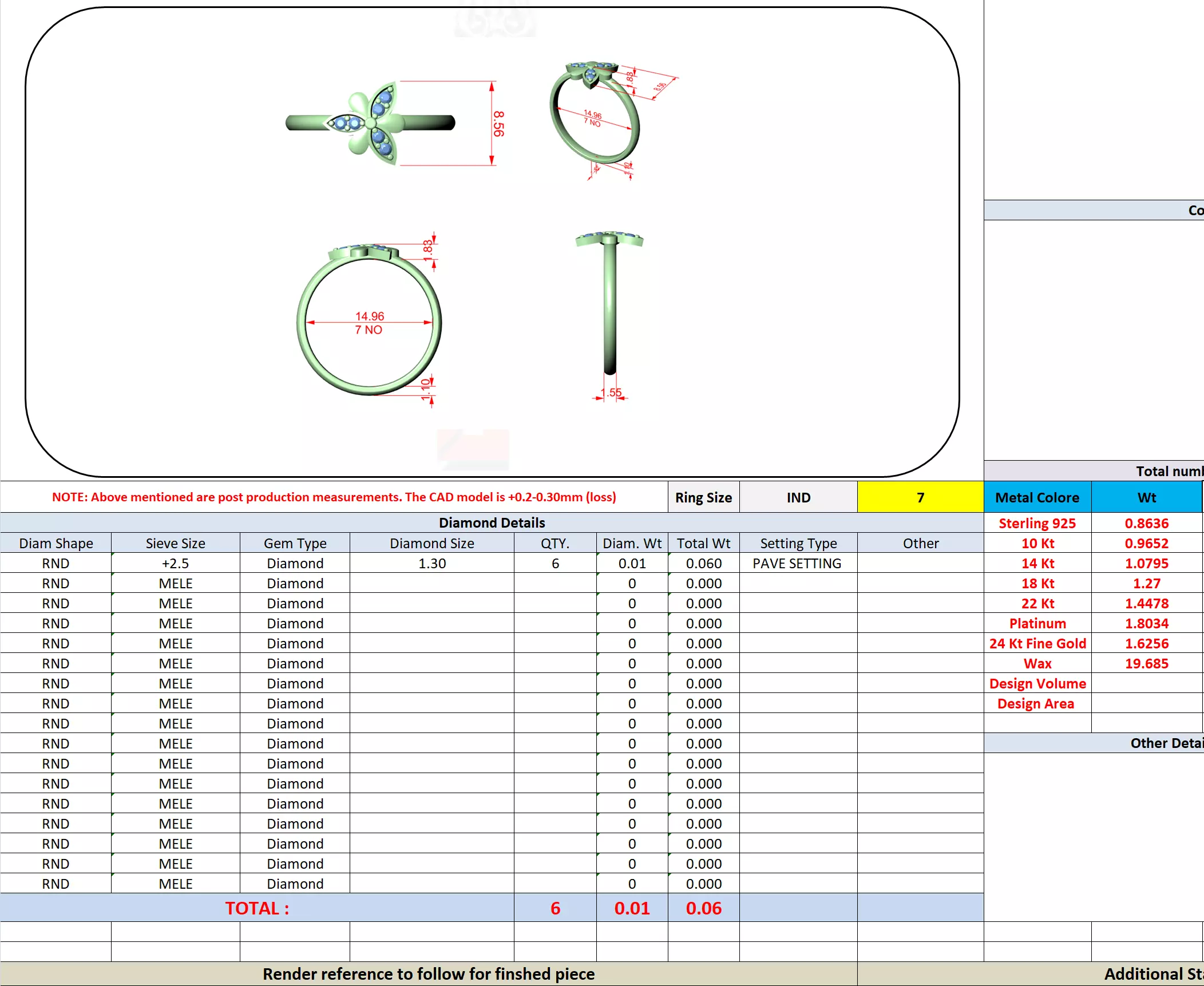 Three Leaf Round Diamond Engagement Wedding Ring 3DM STL Video 3D print model_13
