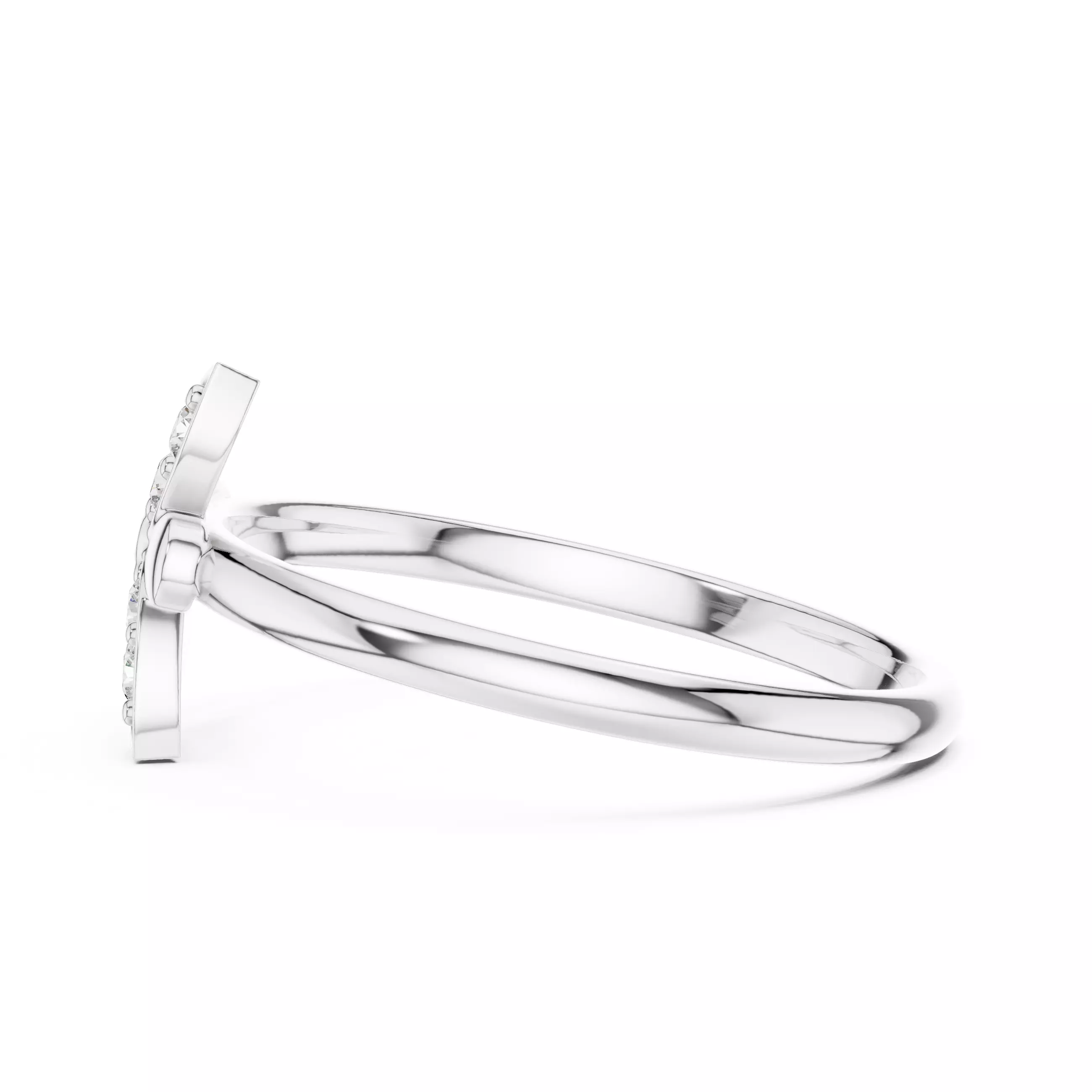 Three Leaf Round Diamond Engagement Wedding Ring 3DM STL Video 3D print model_11