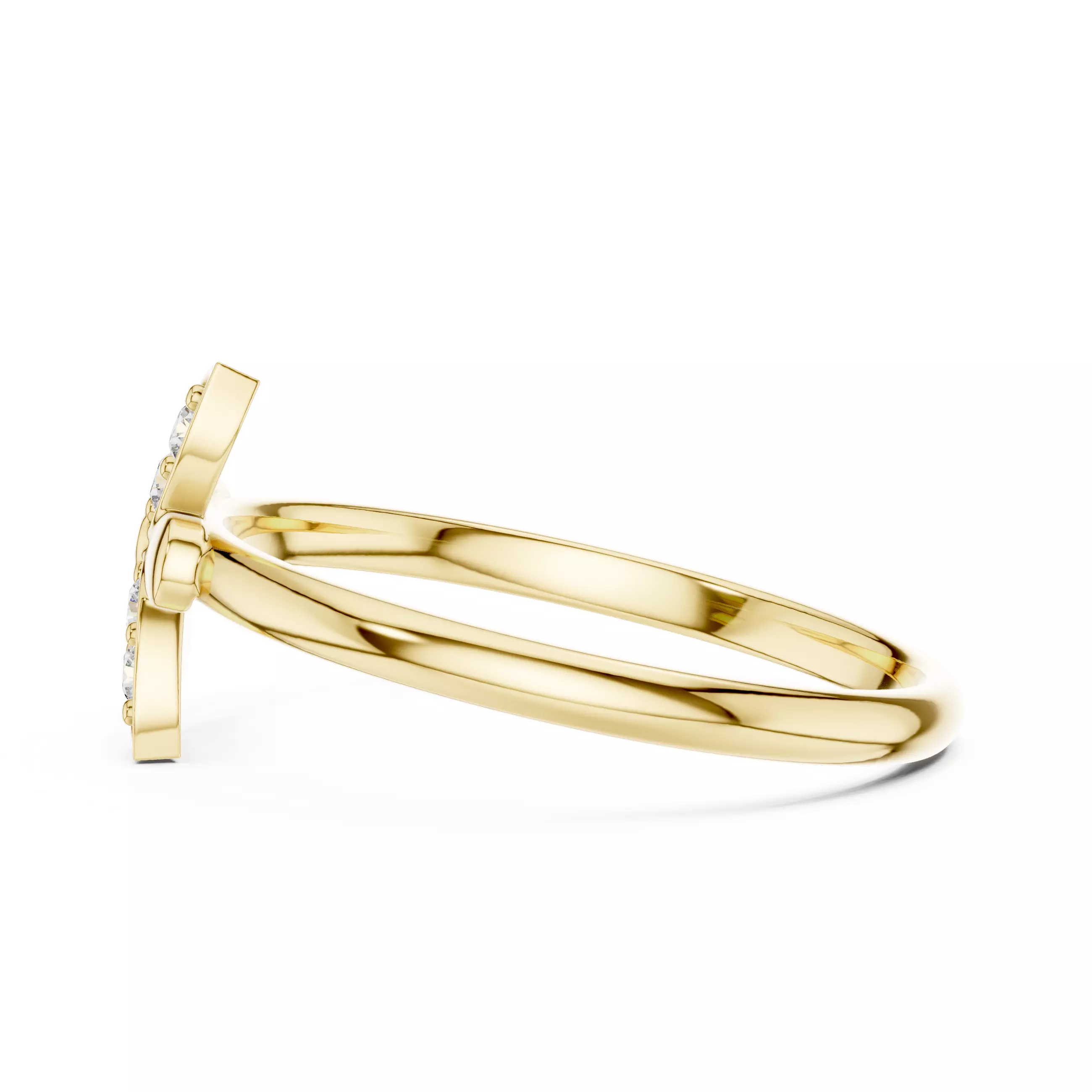 Three Leaf Round Diamond Engagement Wedding Ring 3DM STL Video 3D print model_8